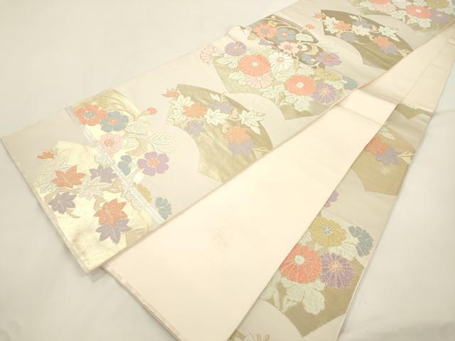 平和屋着物●西陣　川島織物　六通柄　本袋帯　唐織　地紙草花文　金糸　正絹　逸品　CABK8602dy