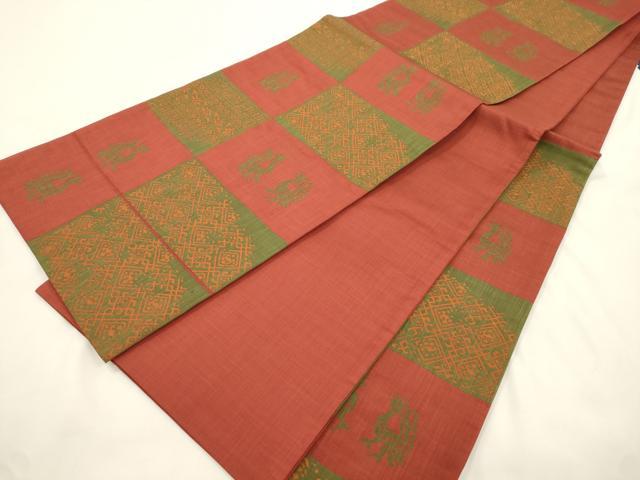 平和屋着物●名門木屋太　今河織物　六通柄袋帯　幾何学文　正絹　逸品　CABK8603dy