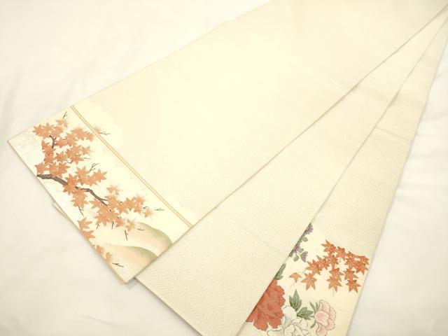 平和屋着物●西陣河村織物謹製・手織り　明綴れ　太鼓柄袋帯　桃山花鳥文　金銀糸　正絹　逸品　CABK8606dy