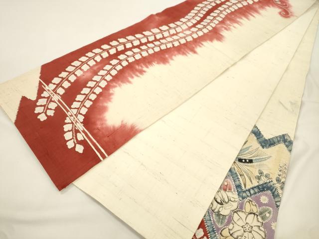 平和屋着物●六通柄袋帯　作家物　辻が花　紬地　絞り　正絹　逸品　CABK8619dy