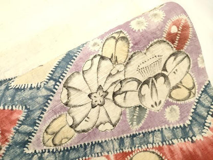 平和屋着物●六通柄袋帯　作家物　辻が花　紬地　絞り　正絹　逸品　CABK8619dy