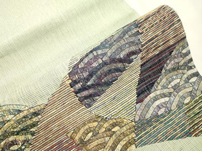 平和屋着物●太鼓柄袋帯　切嵌文　金銀彩　正絹　逸品　CABK8620dy