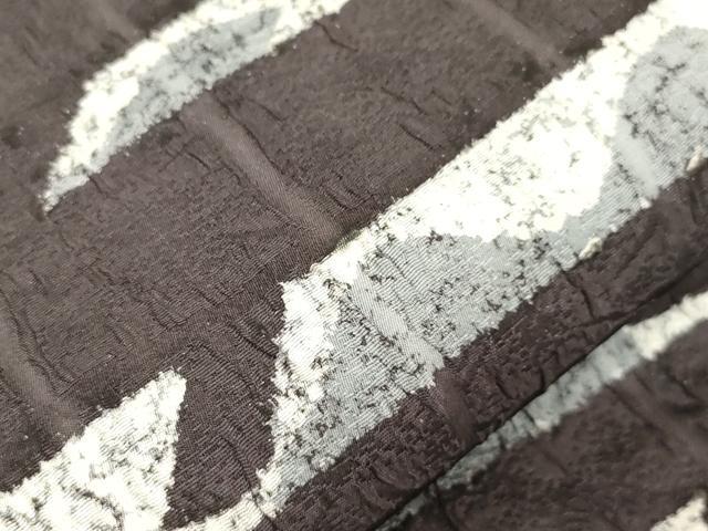 平和屋着物●松煙染の第一人者　川島草苑　太鼓柄袋帯　幾何学文　正絹　逸品　CABK8623dy