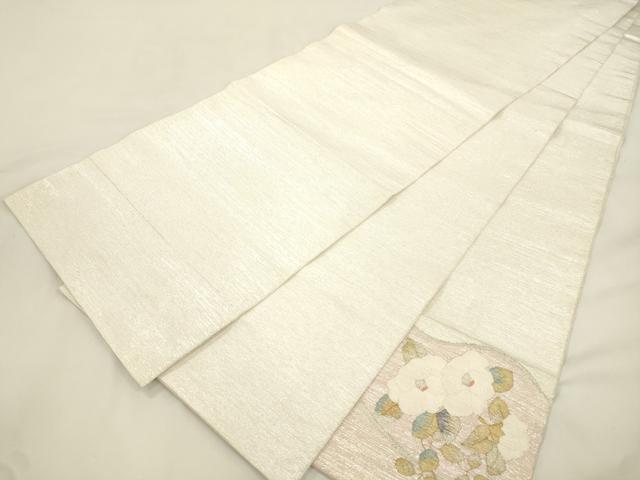 平和屋着物●太鼓柄袋帯　すくい織　草花文　金銀糸　正絹　逸品　CABK8627dy