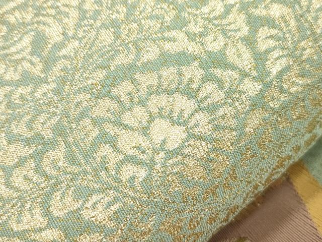 平和屋着物●爪掻き本綴れ　太鼓柄袋帯　冊子草花文　金糸　正絹　逸品　CABK8630dy