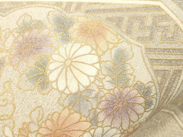 平和屋着物●綴れ　太鼓柄袋帯　蜀江花文　金彩　正絹　逸品　CABK8631dy