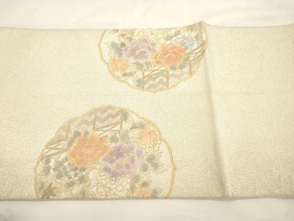 平和屋着物●綴れ　太鼓柄袋帯　蜀江花文　金彩　正絹　逸品　CABK8631dy
