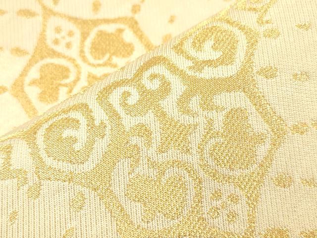 平和屋着物●西陣　川島織物　六通柄　本袋帯　幾何学文　金糸　正絹　逸品　CABK8633dy
