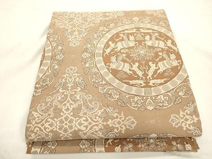 平和屋着物●両面　全通柄袋帯　ゆい夢　動物花文　正絹　逸品　CABK8634dy