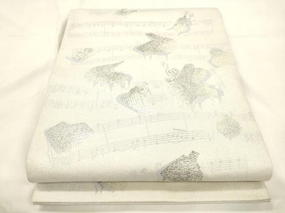 平和屋着物●両面　六通柄袋帯　影絵浪漫　銀糸　正絹　逸品　CABK8635dy