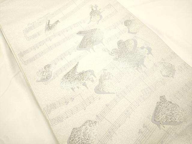 平和屋着物●両面　六通柄袋帯　影絵浪漫　銀糸　正絹　逸品　CABK8635dy