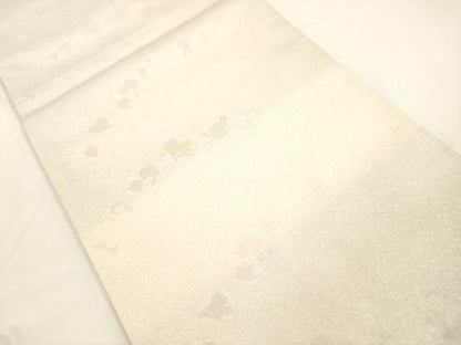 平和屋着物●両面　六通柄袋帯　影絵浪漫　銀糸　正絹　逸品　CABK8635dy