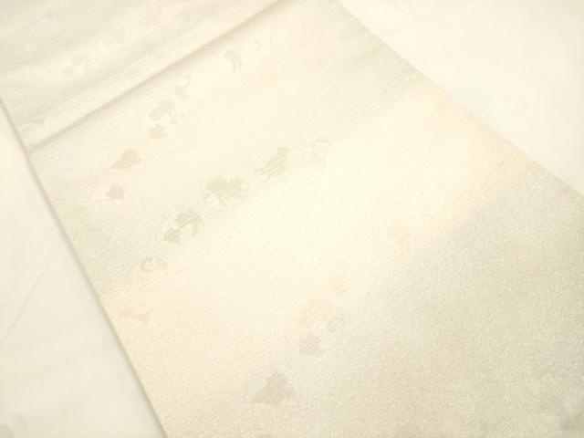 平和屋着物●両面　六通柄袋帯　影絵浪漫　銀糸　正絹　逸品　CABK8635dy