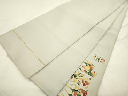 平和屋着物●爪掻き本綴れ　太鼓柄袋帯　動物草花文　正絹　逸品　CABK8636dy