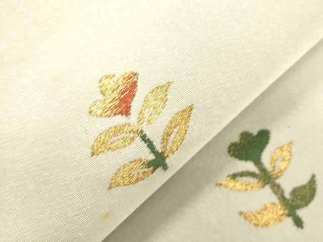 平和屋着物●爪掻き本綴れ　太鼓柄袋帯　動物草花文　正絹　逸品　CABK8636dy