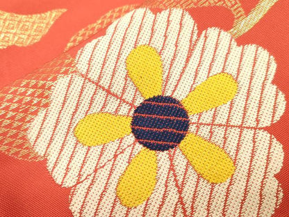 平和屋着物●桝屋高尾　六通柄　京袋帯　花唐草文　金糸　正絹　逸品　CABK8638dy