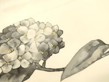 平和屋着物●塩瀬　九寸名古屋帯　ろうけつ染め　紫陽花　金彩　正絹　逸品　CABK8639dy