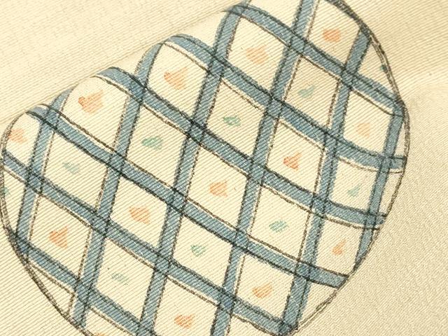 平和屋着物●九寸名古屋帯　手描き　草花丸文　正絹　逸品　CABK8640dy