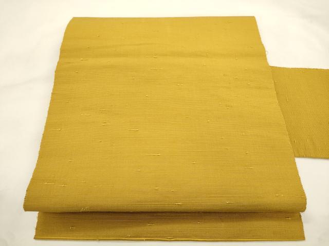 平和屋着物●八寸名古屋帯　紬地　黄金色　名古屋仕立て　正絹　逸品　CABK8644dy