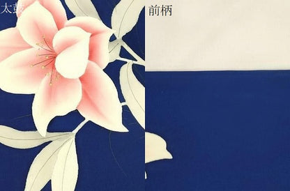 平和屋着物●塩瀬　九寸名古屋帯　手描き　草花文　金彩　正絹　逸品　CABK8649dy