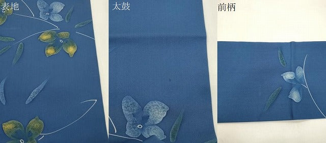 平和屋着物●塩瀬　全通柄九寸名古屋帯　ろうけつ染め　草花文　正絹　逸品　CABK8650dy