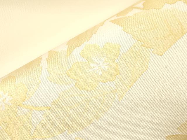 平和屋着物●塩瀬　九寸名古屋帯　色紙重ね草花文　金銀彩　正絹　逸品　CABK8656dy