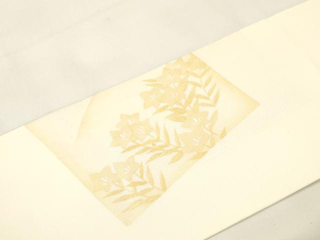 平和屋着物●塩瀬　九寸名古屋帯　色紙重ね草花文　金銀彩　正絹　逸品　CABK8656dy