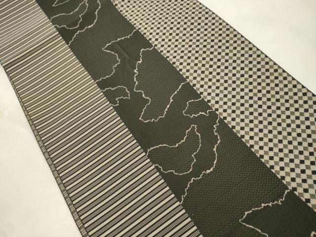 平和屋着物●本場筑前博多織　八寸名古屋帯　霞文　正絹　逸品　CABK8660dy
