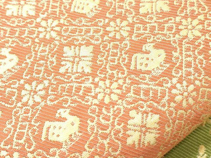 平和屋着物●六通柄袋帯　切嵌花鳥文　金糸　正絹　逸品　CABK8673dy
