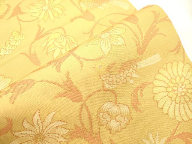 平和屋着物●織物一筋名門　織悦　全通柄　本袋帯　花鳥文　金糸　正絹　逸品　CABK8675dy
