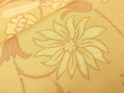 平和屋着物●織物一筋名門　織悦　全通柄　本袋帯　花鳥文　金糸　正絹　逸品　CABK8675dy