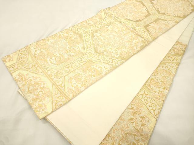 平和屋着物●西陣　川島織物　六通柄　本袋帯　亀甲花文　金糸　正絹　逸品　CABK8678dy