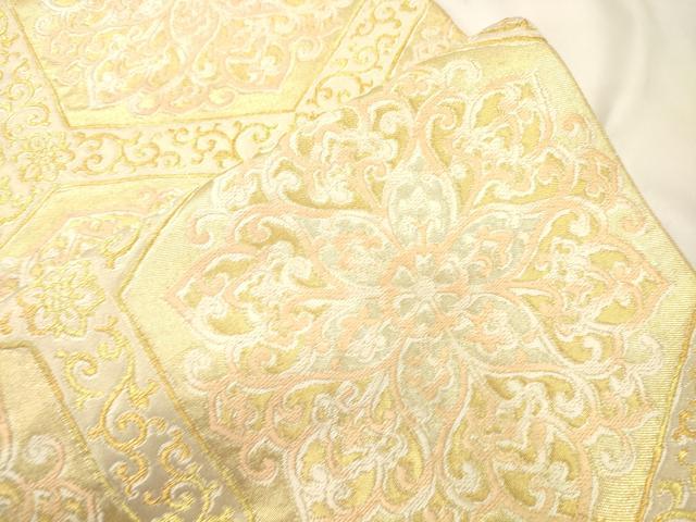 平和屋着物●西陣　川島織物　六通柄　本袋帯　亀甲花文　金糸　正絹　逸品　CABK8678dy