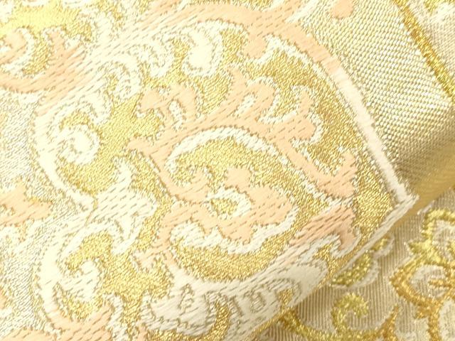 平和屋着物●西陣　川島織物　六通柄　本袋帯　亀甲花文　金糸　正絹　逸品　CABK8678dy