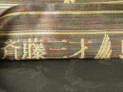 平和屋着物●染色作家　斉藤三才　六通柄袋帯　舞桜文　金糸　正絹　逸品　CABK8679dy