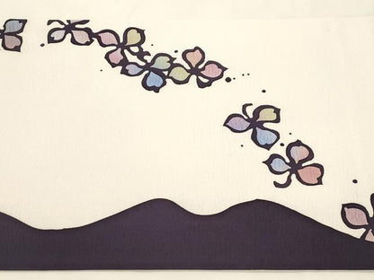 平和屋着物●六通柄袋帯　草花文　正絹　逸品　CABK8684dy