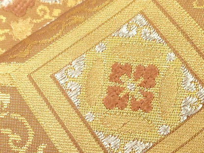 平和屋着物●西陣　川島織物　六通柄　本袋帯　蜀江花文　金銀糸　三越扱い　正絹　逸品　CABK8685dy