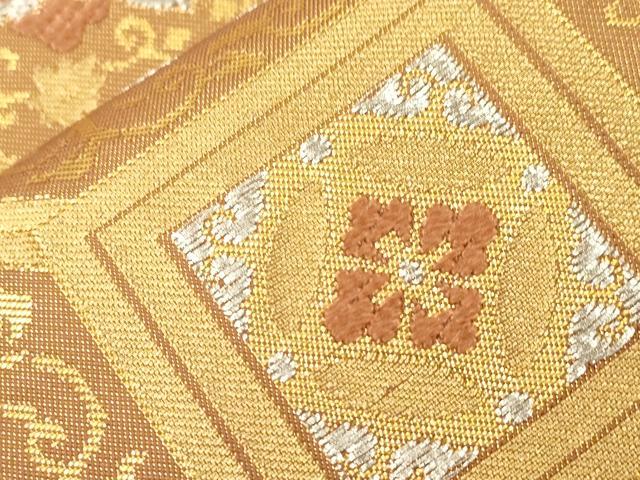 平和屋着物●西陣　川島織物　六通柄　本袋帯　蜀江花文　金銀糸　三越扱い　正絹　逸品　CABK8685dy