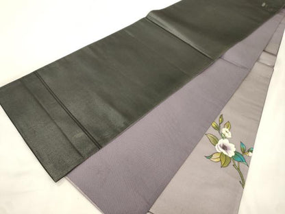 平和屋着物●染色作家　斉藤三才　太鼓柄袋帯　花鳥文　金彩　正絹　逸品　CABK8691dy