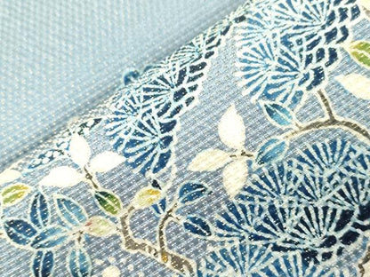 平和屋着物●太鼓柄袋帯　作家物　江戸友禅　風景文　金通し地　正絹　逸品　CABK8693dy
