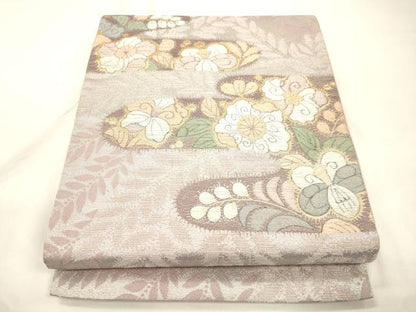 平和屋着物●太鼓柄袋帯　辻が花　金糸　正絹　逸品　CABK8695dy