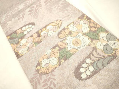 平和屋着物●太鼓柄袋帯　辻が花　金糸　正絹　逸品　CABK8695dy