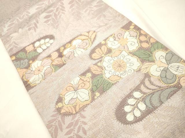 平和屋着物●太鼓柄袋帯　辻が花　金糸　正絹　逸品　CABK8695dy