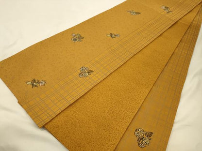 平和屋着物●中国三大刺繍　スワトウ刺繍　相良刺繍　総刺繍　太鼓柄袋帯　草花丸文　金彩　正絹　逸品　CABK8704dy