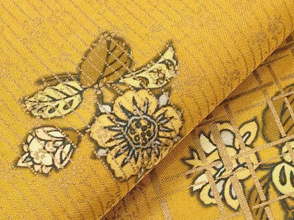 平和屋着物●中国三大刺繍　スワトウ刺繍　相良刺繍　総刺繍　太鼓柄袋帯　草花丸文　金彩　正絹　逸品　CABK8704dy