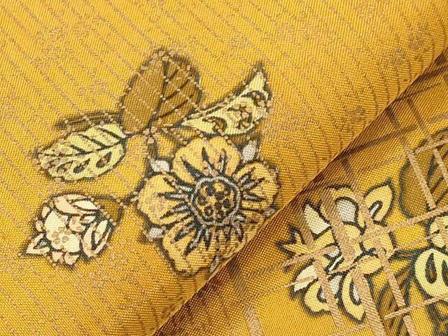 平和屋着物●中国三大刺繍　スワトウ刺繍　相良刺繍　総刺繍　太鼓柄袋帯　草花丸文　金彩　正絹　逸品　CABK8704dy