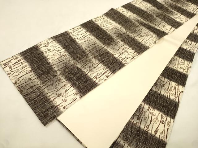 平和屋着物●全通柄袋帯　唐草文　金銀通し地　正絹　逸品　CABK8710dy