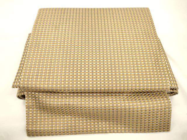 平和屋着物●ワンタッチつけ帯　格子柄　正絹　逸品　CABK8714dy