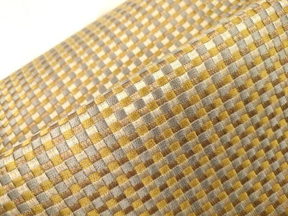 平和屋着物●ワンタッチつけ帯　格子柄　正絹　逸品　CABK8714dy