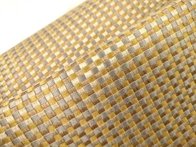 平和屋着物●ワンタッチつけ帯　格子柄　正絹　逸品　CABK8714dy